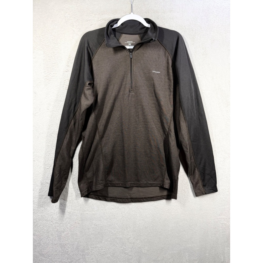 Patagonia Capilene 1/4 Zip Baselayer Mens L Brown Hiking Performance 44446F7